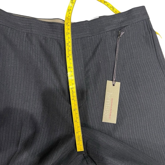 Banana Republic Heritage Wool Blend Button Fly Pinstripe Trousers Black 34/32 - Picture 5 of 15